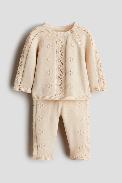 H&M 2 Parçalı Pamuklu Triko Set