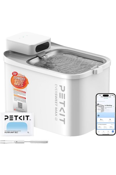 Petkit EVERSWEET MAX 2 Фонтан за вода за котки, 3Л, Сензор за движение, Управ...