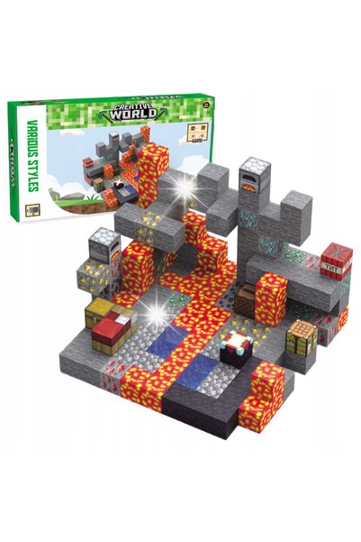 SARALMA Blocuri magnetice de constructie, 143 piese, compatibile Minecraft, j...