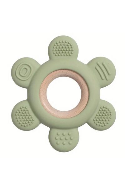 ETOY Jucarie pentru Dentitie, din Silicon, in Forma de Stea, fara BPA, verde