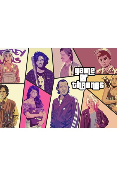 OEM Αφίσα Game Of Thrones, σε στυλ GTA 5, 61x90 εκ., poster24402