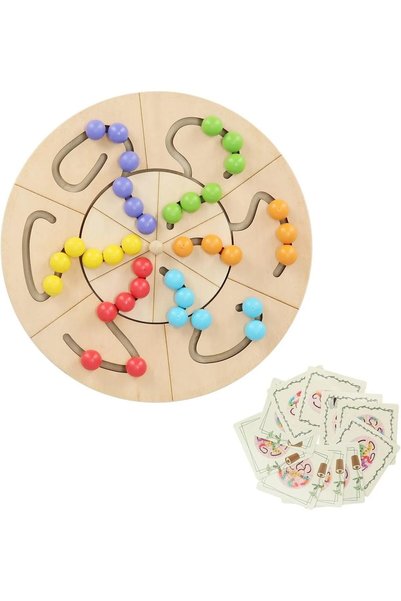 Salma Joc educativ labirint din lemn cu bile colorate, activitati de sortare ...
