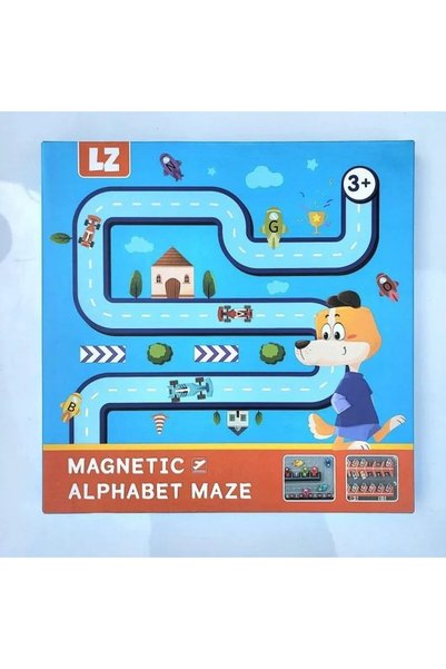 ETOY Joc educativ interactiv magnetic labirint cu alfabet LZ si masinute pent...