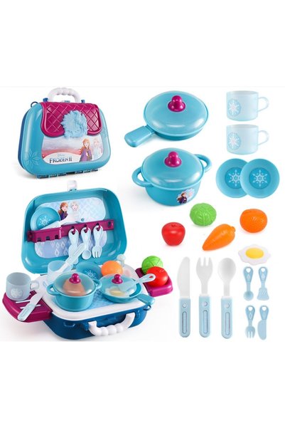 Noonedibs Rucsac Frozen Anna Elsa Pretend Play Ustensile de bucătărie Jucării...