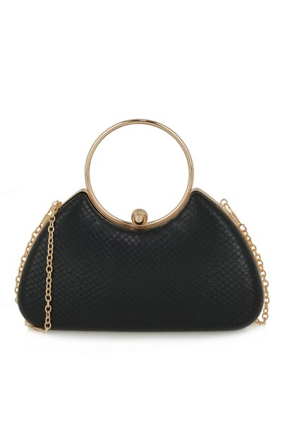Exe Bags Γυναικεία Τσάντα Φάκελος Clutches Χειρός 700-103 24013 Μαύρο Φίδι Μα...