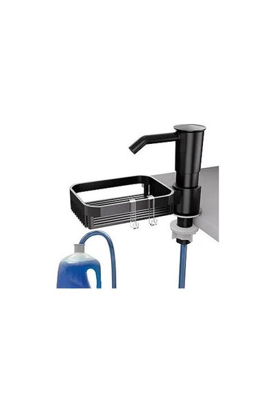 Noonedibs Dozator de detergent de vase încorporat cu suport pentru burete pen...