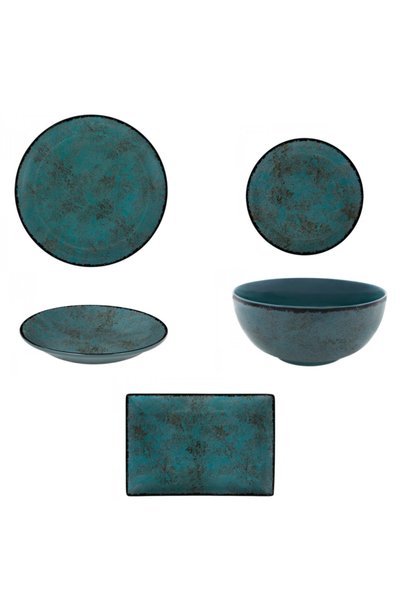 Oriana Ferelli Σερβίτσιο Φαγητού Stoneware 20 Τεμαχίων TEAL