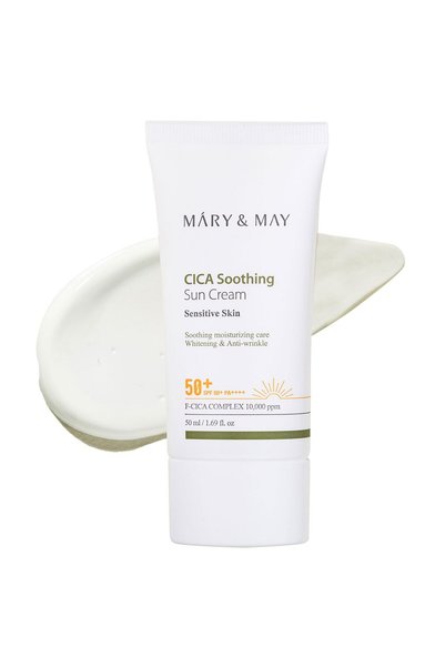 Mary & May Cremă de protecție solară calmantă CICA SPF 50+, PA++++, 50 ml
