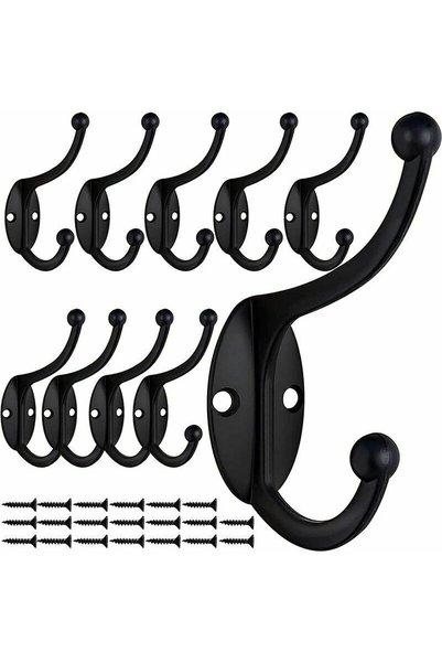 Noonedibs 10 buc cârlige retro pentru haine, montate pe perete, cârlige metal...