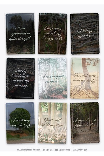 OEM Affirmation Cards Nutritious Roots Set, 9 Cut-Out Cards, 250g Cardboard, ...