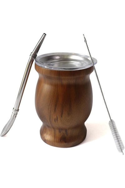Arabest Yerba Mate Tea Cup Set,230ml Stainless Steel Double Walled Gourd with...