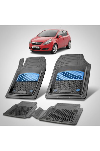 TEAMCAR Πατάκια δαπέδου συμβατά με Opel Corsa D Hatchback 4θυρο 2006-2014 | Μπλε