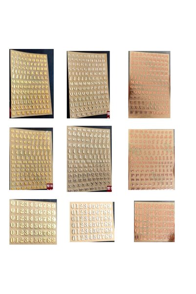 Noonedibs 18 coli autocolante litere rășină 3mm, numere alfabet, pensetă, met...