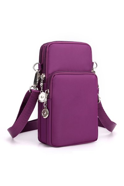 Noonedibs Portofel tip bandou cu fermoar pentru telefon mobil, tip crossbody