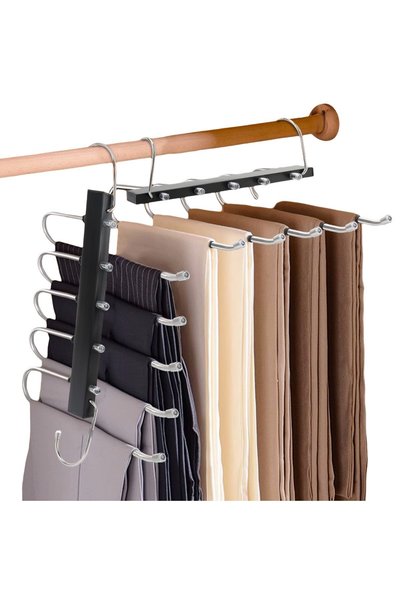 Noonedibs Umerașe pentru pantaloni, economisind spațiu, pachet de 2 umerașe p...