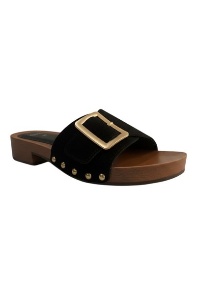 Exe Shoes Γυναικεία Παπούτσια FLATS MULES 89Q-202 Μαύρο Καστόρι W489Q2022004