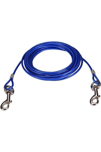 Noonedibs Cablu legătură câini 10/16/33Ft, lesă animale mici/medii, 3M albastru