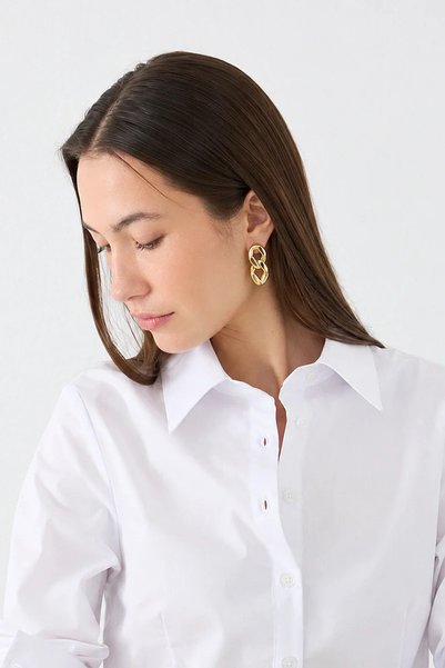 Gusto Chain Look Earrings - Gold