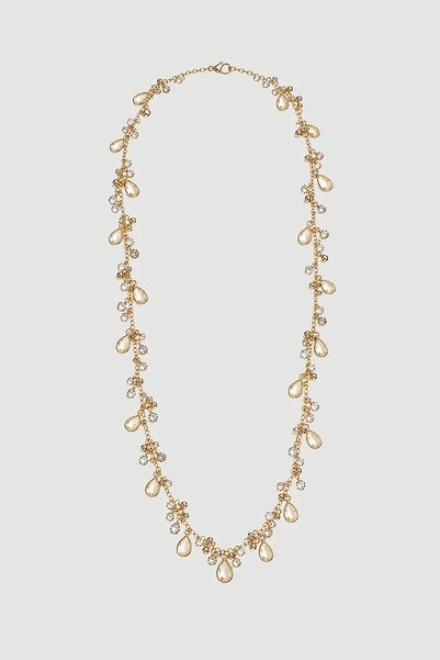 Gusto Stone Pendant Necklace - Gold