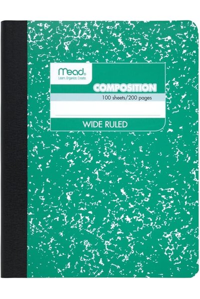 Mead Composition Notebook, 12 Pack, Wide Ruled Paper, 24.8 cm x 19 cm, 100 Sh...