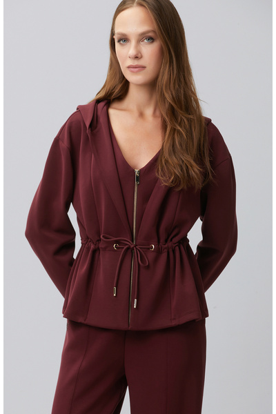 Network Bordo Modal Karışımlı Sweatshirt