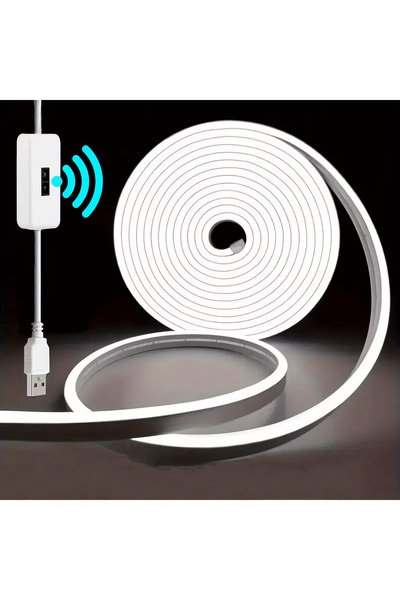 Choice شريط إضاءة نيون LED بطول 5 متر بلون أبيض بارد، يعمل بجهد منخفض 5 فولت ...