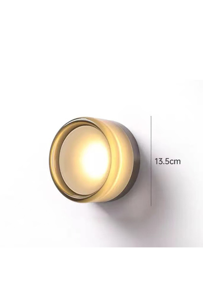 Choice مصباح جداري دائري LED بلون رمادي دافئ (2700-3500 كلفن) من الأكريليك لل...
