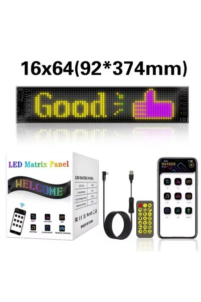 Choice لافتات إعلانية LED متحركة 16×64 LED - 10×37 سم، شاشة LED مرنة مع تحكم ...