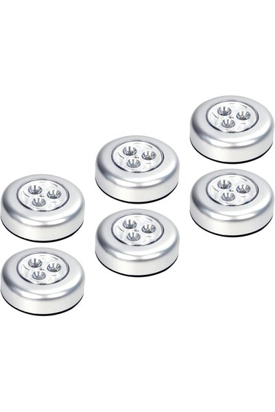Generic أضواء LED دائرية صغيرة تعمل باللمس - مجموعة من 6 أضواء لاسلكية تعمل ب...