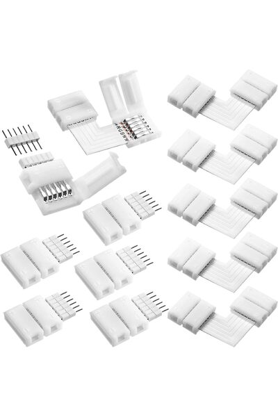 Generic 12 قطعة موصلات شريط إضاءة LED بـ 6 دبابيس 12 مم، موصلات إضاءة LED على...