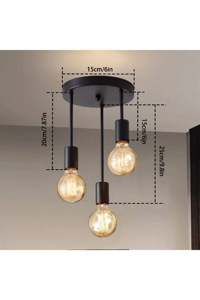 Choice Black Simple ceiling lamp three heads dining room bedroom study living...