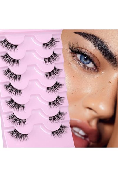 Alice Half Lashes Natural Look Wispy Soft Strip Corner Eyelashes Cat Eye 3D C...