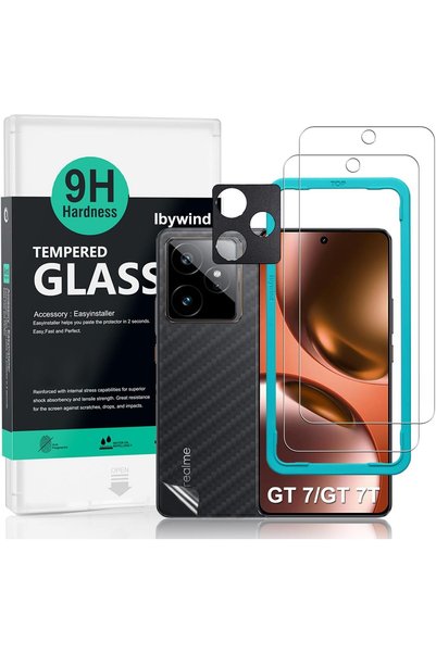 Generic واقي شاشة لهاتف Realme GT 7/GT 7T 5G مقاس 6.8 بوصة، عبوة من قطعتين، ز...
