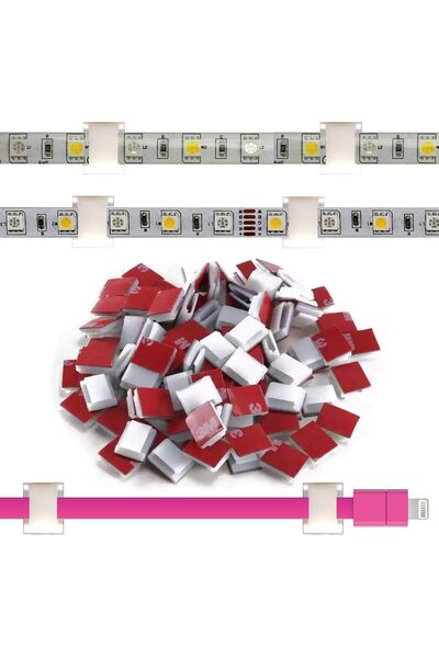 Generic 100 Pack Self Adhesive LED Strip Light Clips, Cable Wire Organizer Ho...