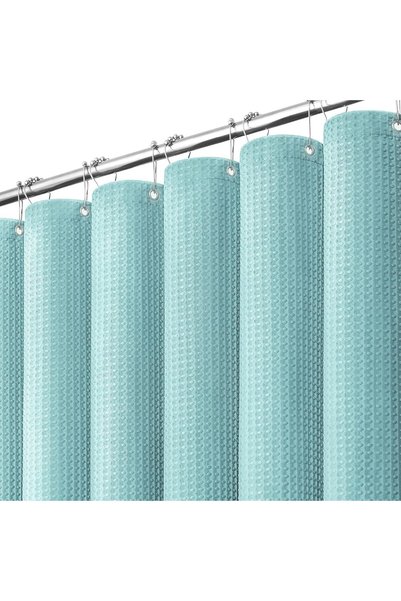 Generic Extra Long Waffle Shower Curtain 256 GSM 72"x84" Teal/Turquoise