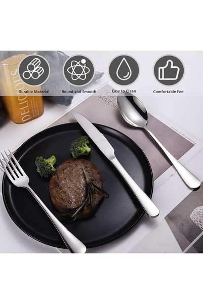 Yelajoy 6Pcs Stainless Steel Camping Cutlery Set, Portable Flatware Knife For...
