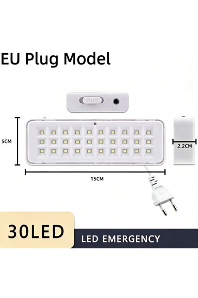 Choice مصباح طوارئ LED بـ 30 مصباح مع قابس أوروبي، إضاءة طوارئ ثابتة على الحا...