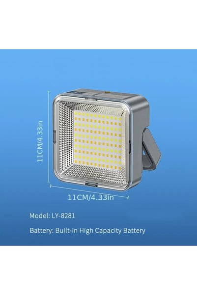 Choice مصباح تخييم LED محمول للاستخدام الخارجي بثلاثة ألوان فضية، شحن بالطاقة...