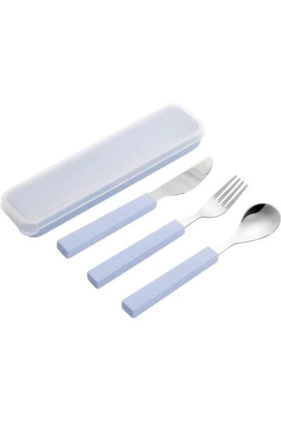 Generic طقم أدوات مائدة للأطفال، مجموعة أدوات طعام من الفولاذ المقاوم للصدأ 1...