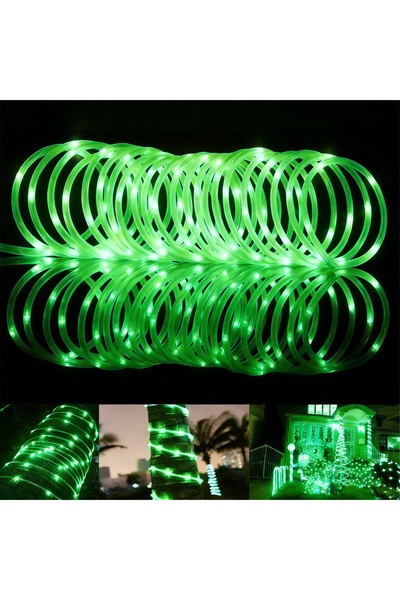 Choice أضواء حبل شمسية خضراء بطول 20 متر مع 200 مصباح LED، أنابيب PVC زرقاء ل...
