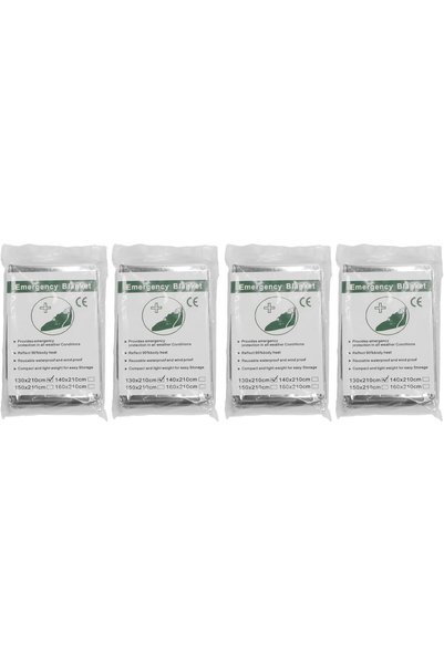 Generic بطانيات حرارية للطوارئ، 4 قطع من البطانيات الدافئة للاستخدام الخارجي ...