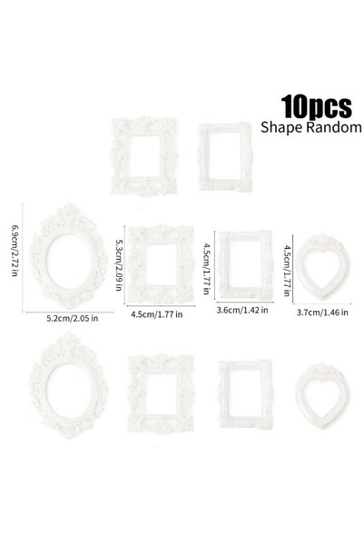 Choice 10 قطع (مجموعة واحدة) إطارات صور صغيرة من الراتنج بتصميم عتيق باللون ا...