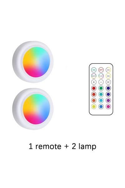 Choice 1 remote 2 light Dimmable RGB LED Under Cabinet Light with Remote Cont...