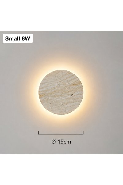 Choice Warm White (2700-3500K) Dia150mm 8W 15cm Wabi Sabi Natural Travertine ...