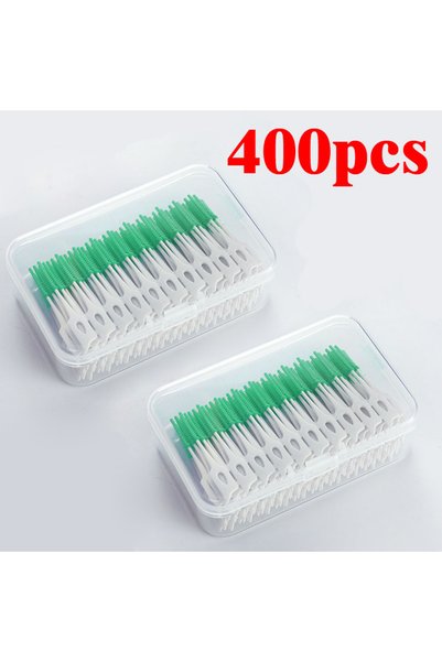 Choice C623-أخضر 400 قطعة فرشاة أسنان سيليكون بينية (40-400 قطعة) فرشاة أسنان...