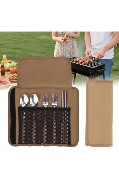 Generic Portable Utensils Set, Travel Camping Cutlery, 6 Pcs Stainless Steel ...