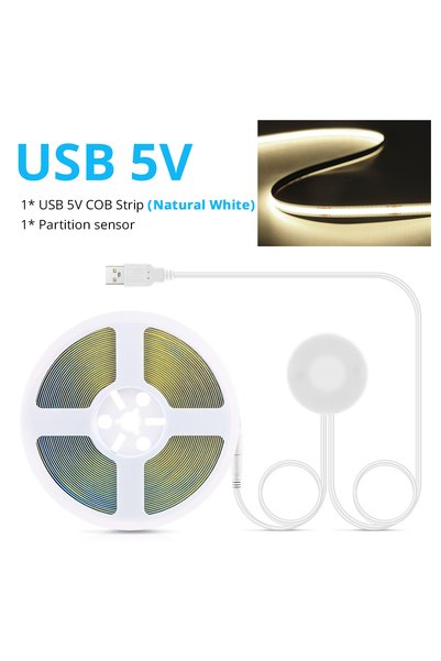 Choice شريط إضاءة LED COB أبيض طبيعي فائق السطوع بطول 2 متر، 320 مصباح/متر، ت...