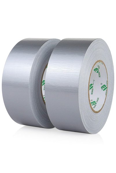 Generic 2 لفات شريط لاصق فضي 2 بوصة معزز 50 ملم × 50 متر شريط لاصق رمادي قوي ...