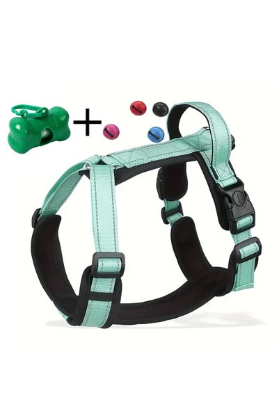 Choice M green Adjustable Four-point Explosion-proof Dog Harness Litter Bag 4...