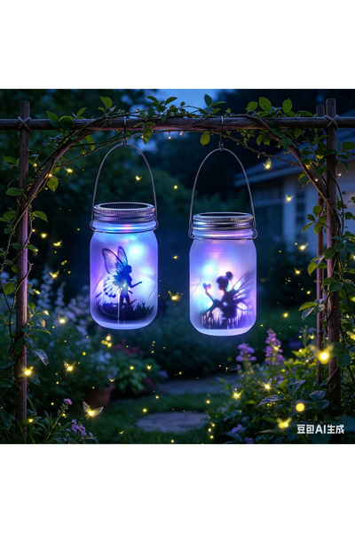 Choice 2pcs Multi-Color Creative Solar Mason Jar Cap Cap Light String 20 LED ...